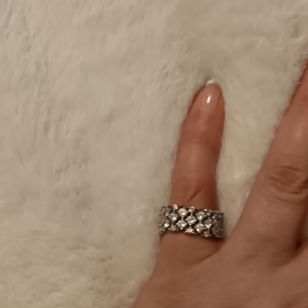 Elegant Silver Colour &  Rhinesrone  Ring